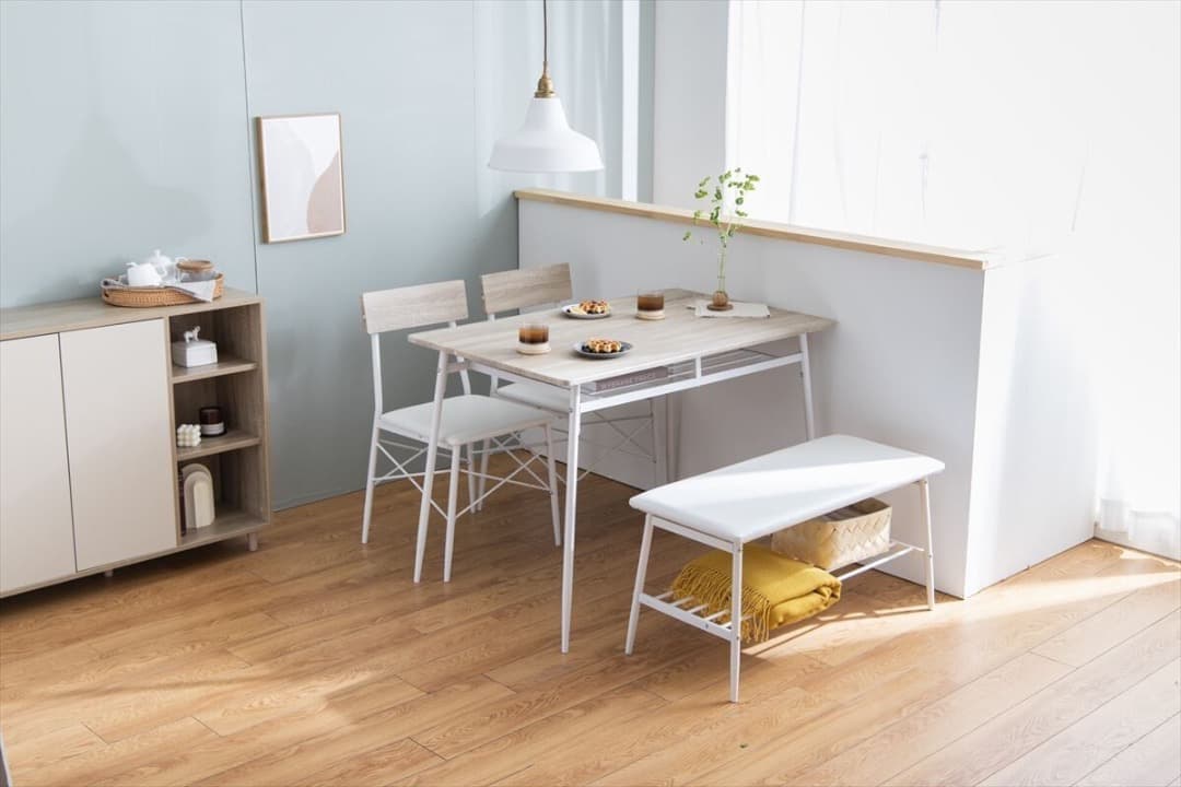 ダイニングテーブル 4点セット 幅110cm ダイニングベンチ+チェア2脚