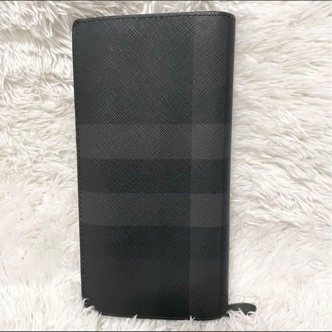 【現行】BURBERRY バーバリー　チャコールチェック　レザー コンチネンタル