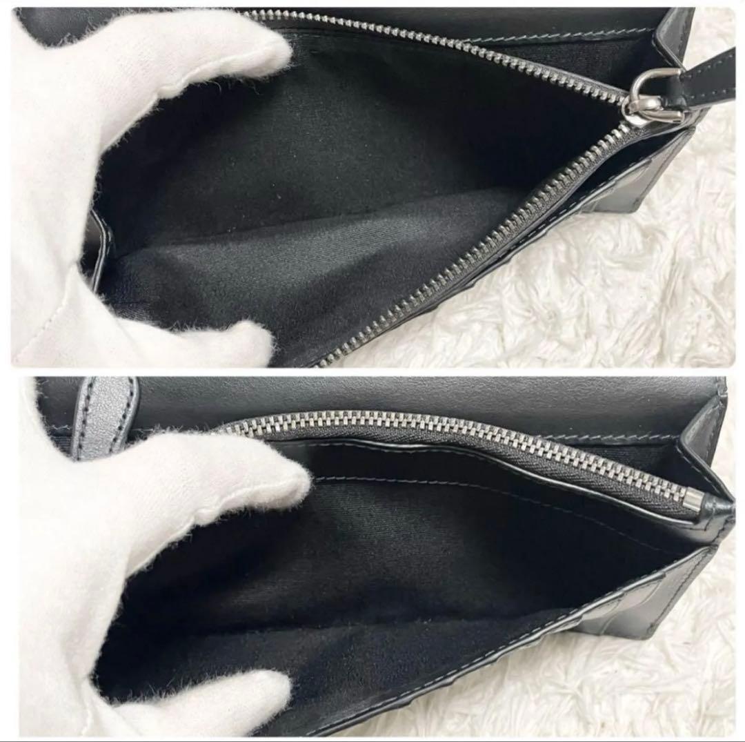 【現行】BURBERRY バーバリー　チャコールチェック　レザー コンチネンタル