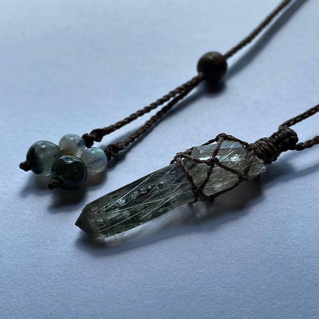 ヒマラヤ水晶 ガネッシュヒマール ルチルクォーツ ＊ マクラメペンダント 36