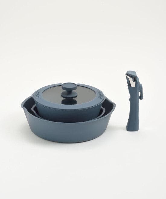 ※10/18までの出品【新品未使用】BRUNO フライパン 6点セット　ネイビー