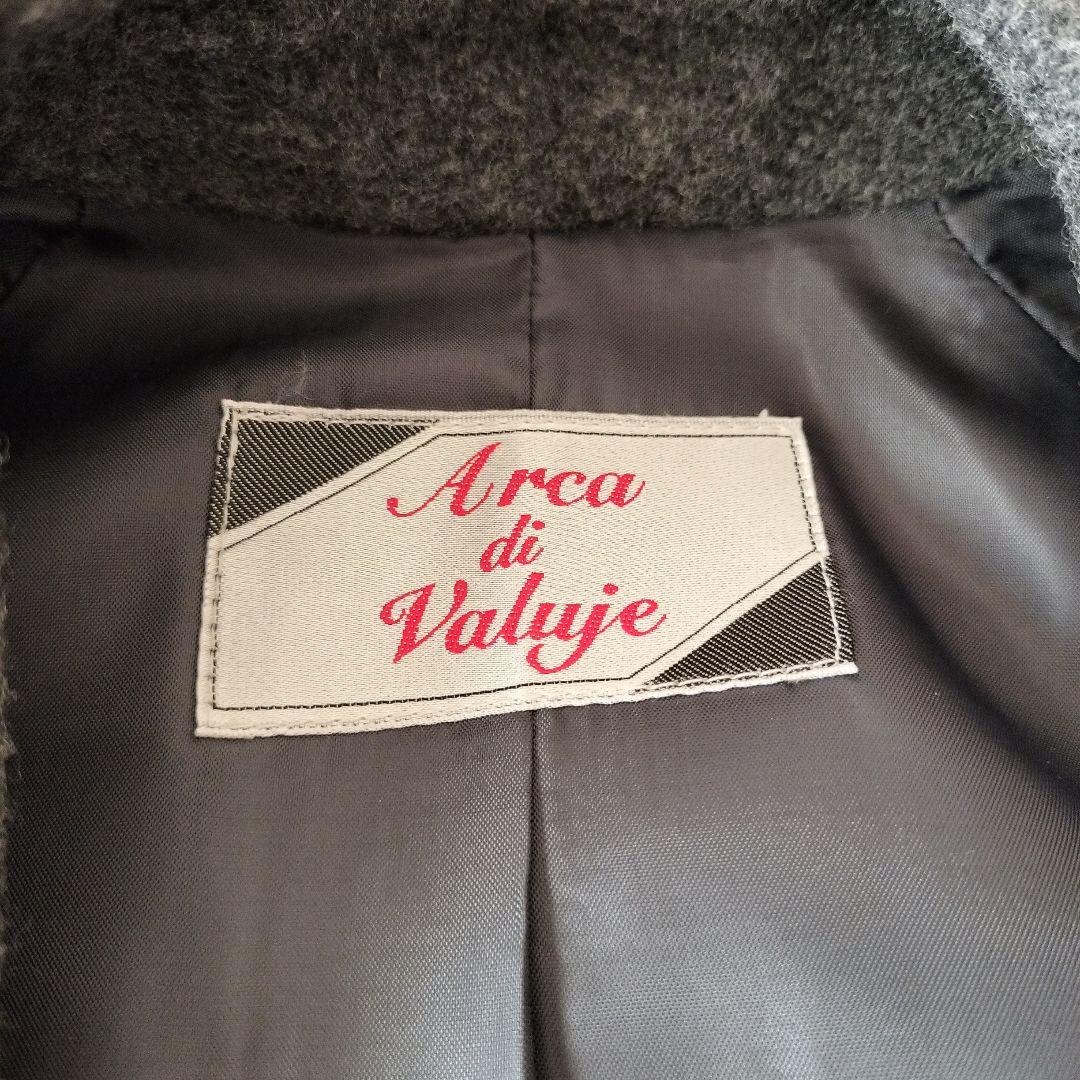 【新品未使用】グレー カシミヤ混 ウールコート ピンクボタン 9AR