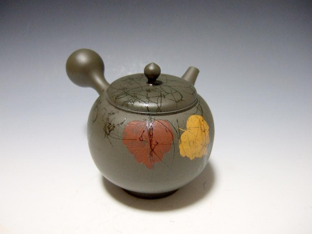 常滑焼 豊山 造 緑泥 藻掛 急須