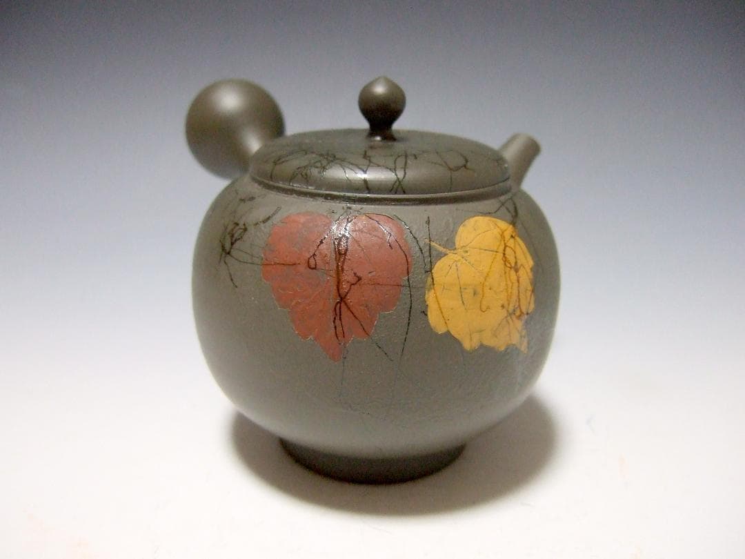 常滑焼 豊山 造 緑泥 藻掛 急須