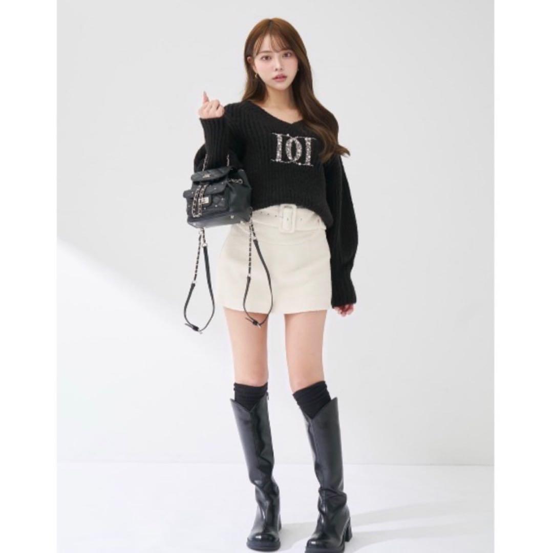 新品未開封 ダーリッチ　ファンシービーズDDロゴボリュームニットトップス