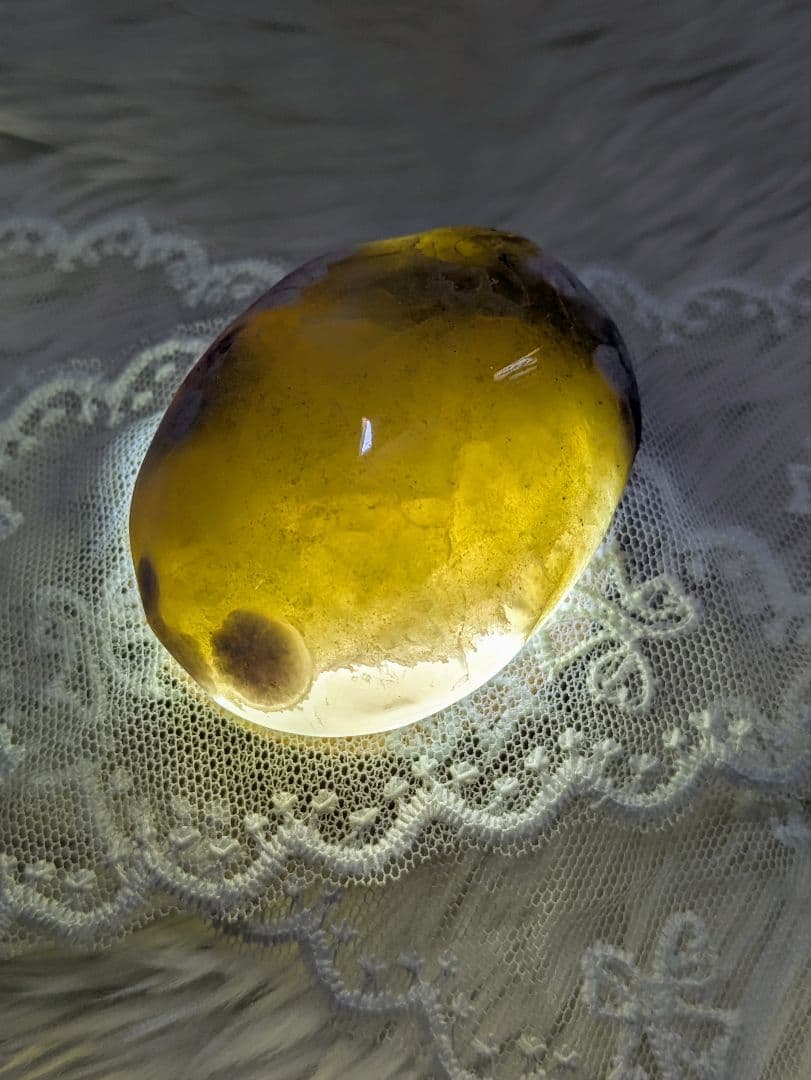 希少　レアカラー　♡桜瑪瑙♡　ぷっくり　パーム　黄色　イエロー