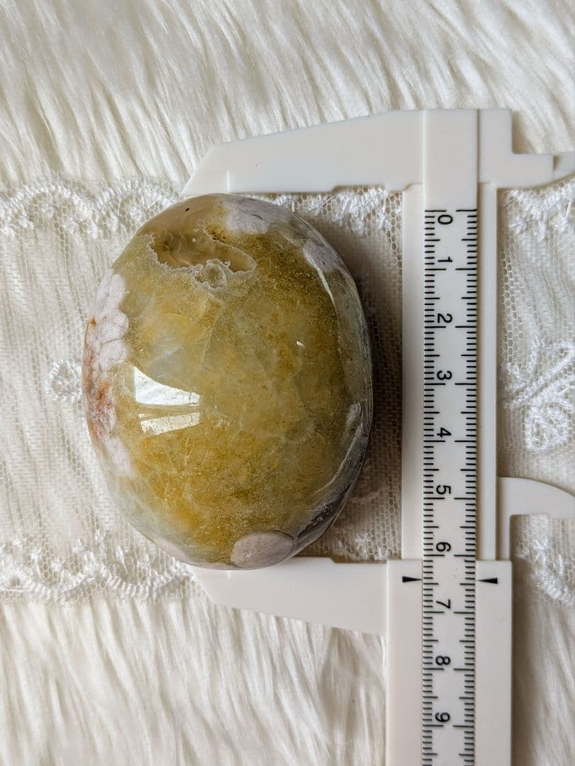 希少　レアカラー　♡桜瑪瑙♡　ぷっくり　パーム　黄色　イエロー