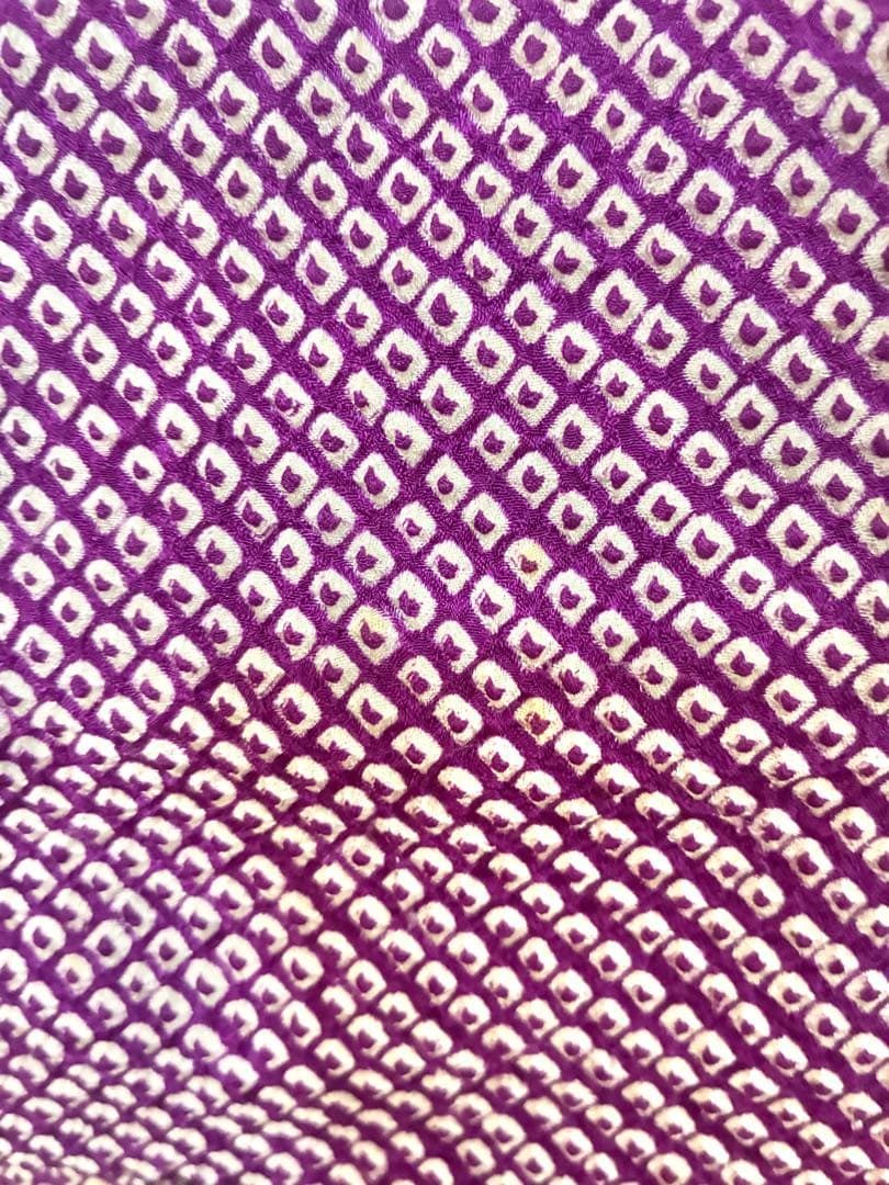 七五三 七歳女の子 着物 紫 総絞り　刺繍入り 着物セット