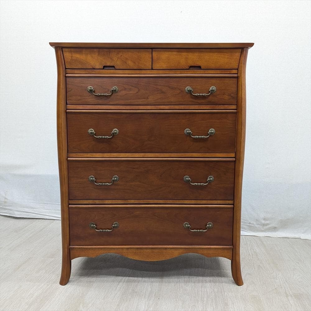 リビングチェスト　タンス　箪笥　チェスト　ハイチェスト　収納　整理　クラッシック