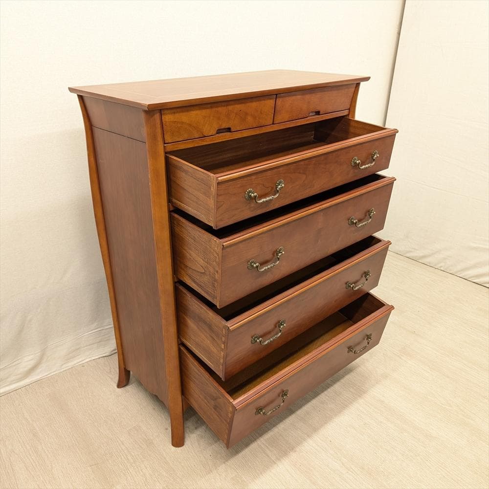 リビングチェスト　タンス　箪笥　チェスト　ハイチェスト　収納　整理　クラッシック