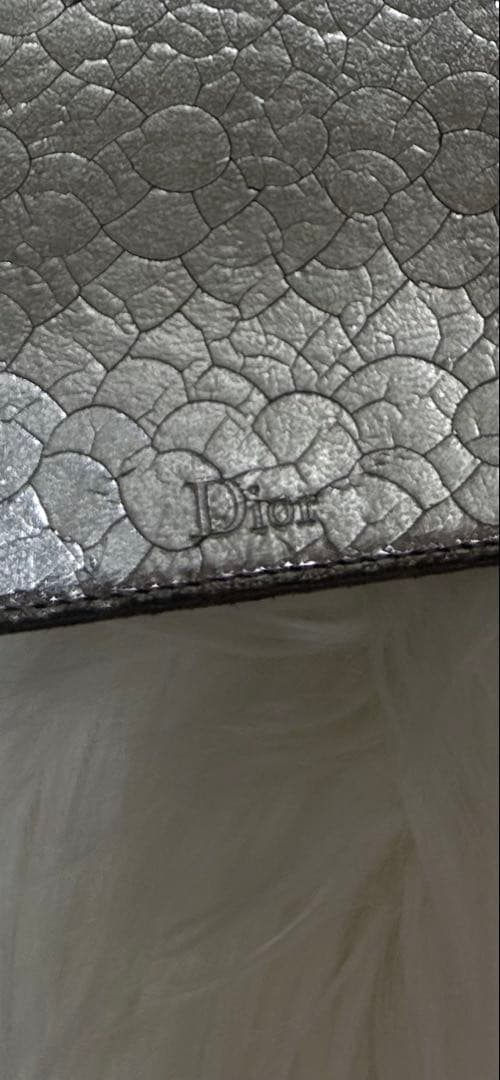 Dior シルバー クロコダイル風ショルダーバッグ