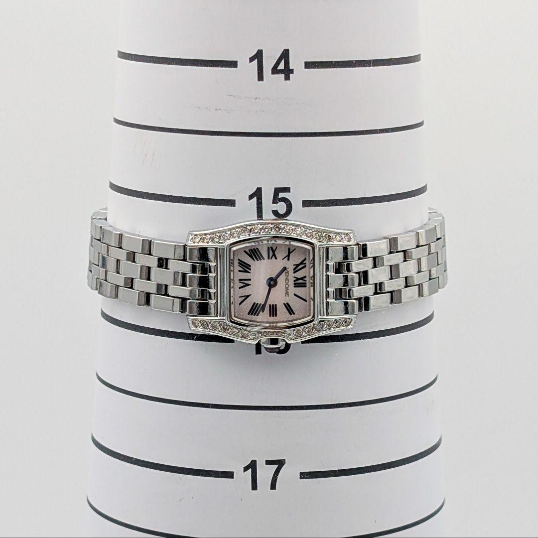 【美品/希少】ヴァンドーム青山 ダイヤ スクエア 腕時計 レディース クォーツ