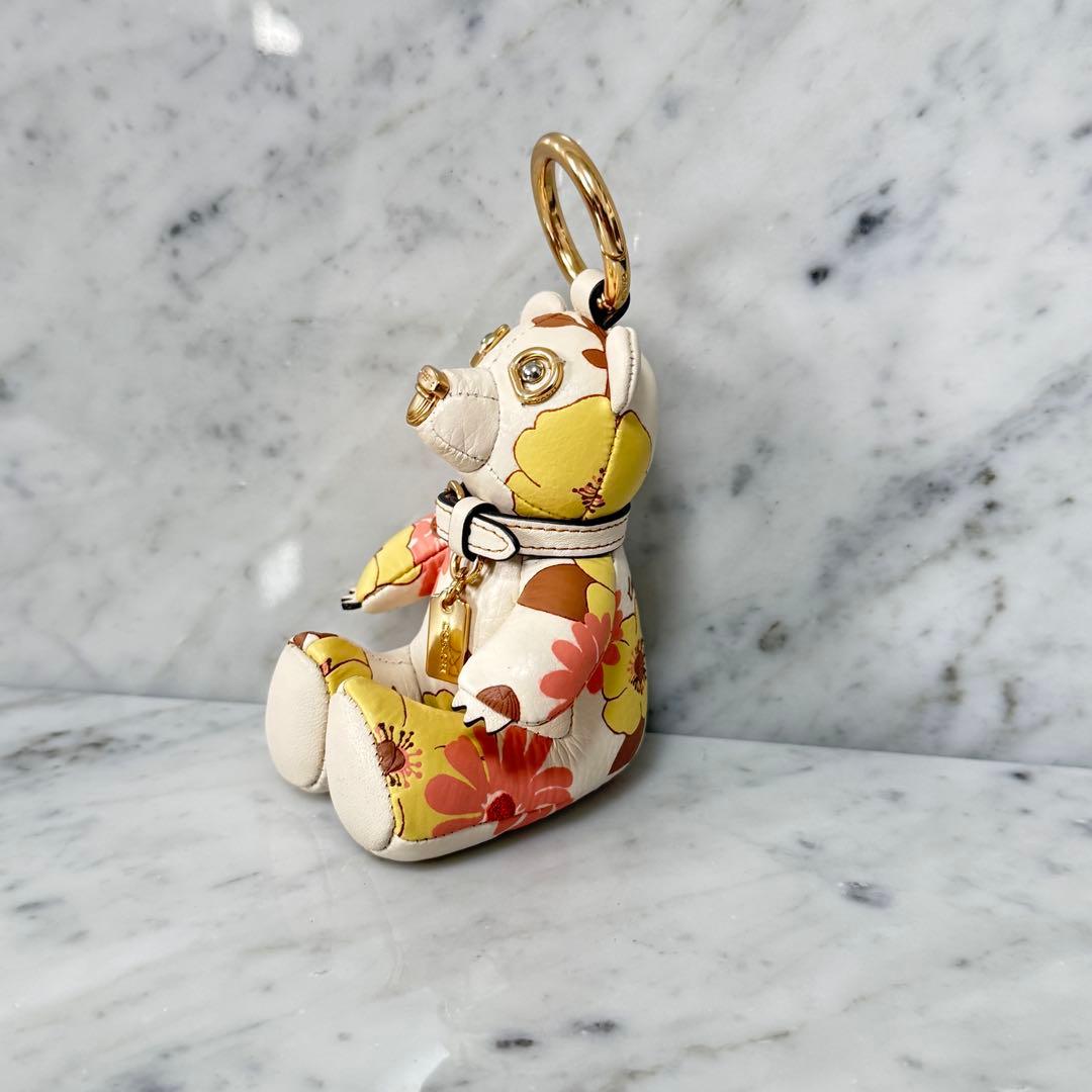 COACH コーチ キーホルダー くまチャーム ベアー レザー 本革 チャーム