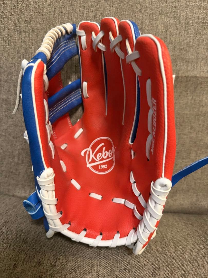 Keboz 青赤 ストライプ 野球グローブ