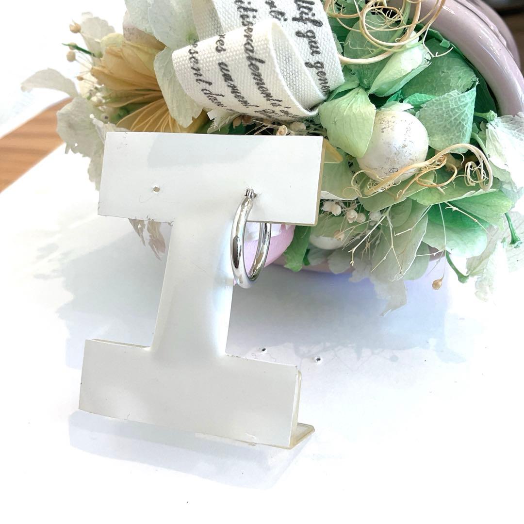 K14WG(ホワイトゴールド)パイプフープ2 × 15片方ピアス新品