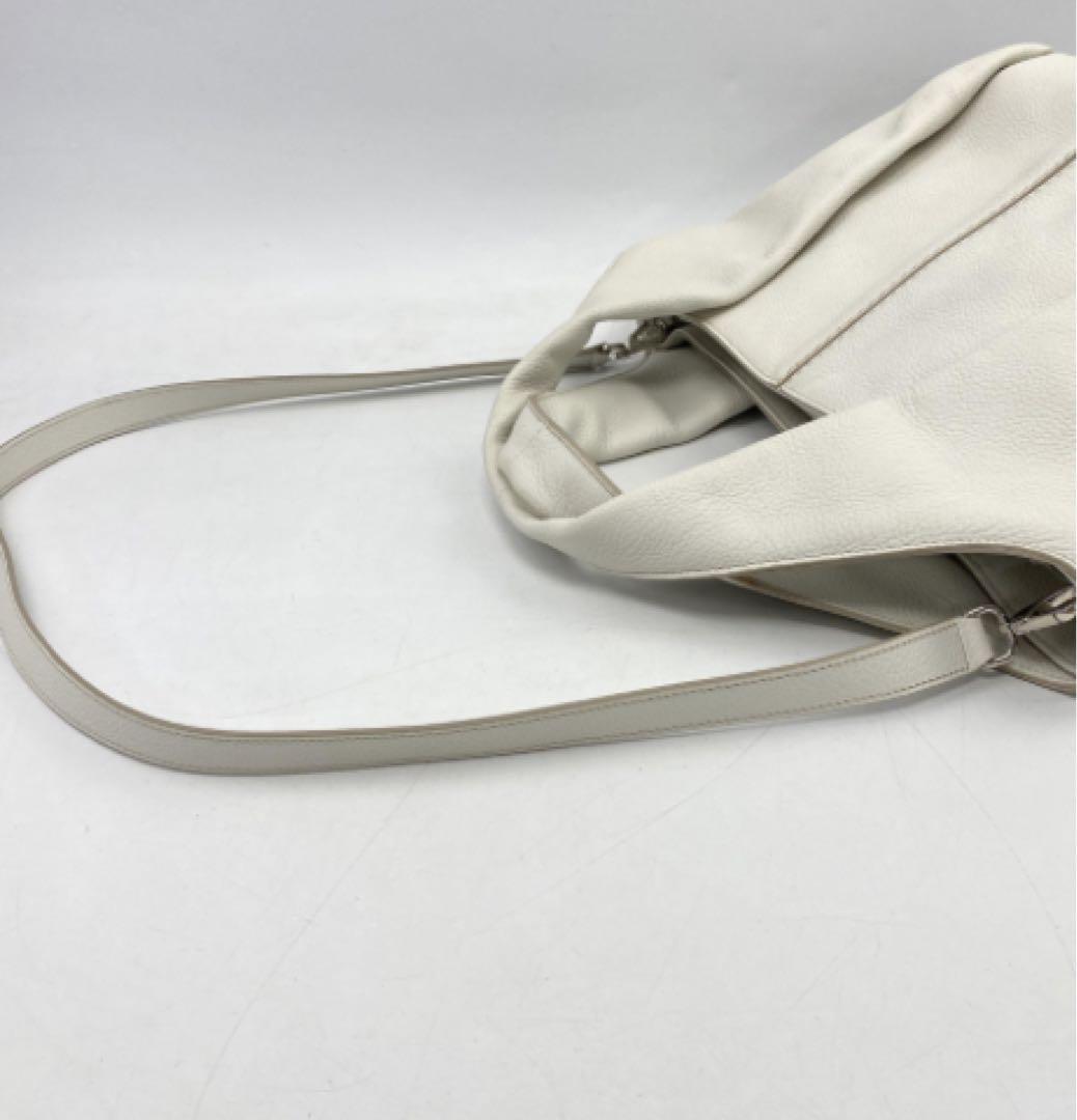 TOD’Sトッズシャツバッグホワイトレザートートバッグ