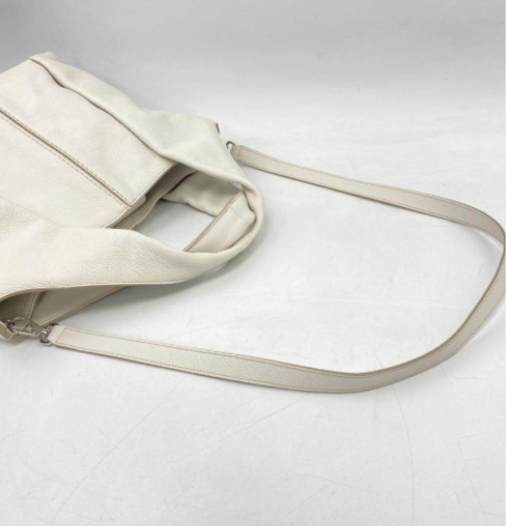 TOD’Sトッズシャツバッグホワイトレザートートバッグ