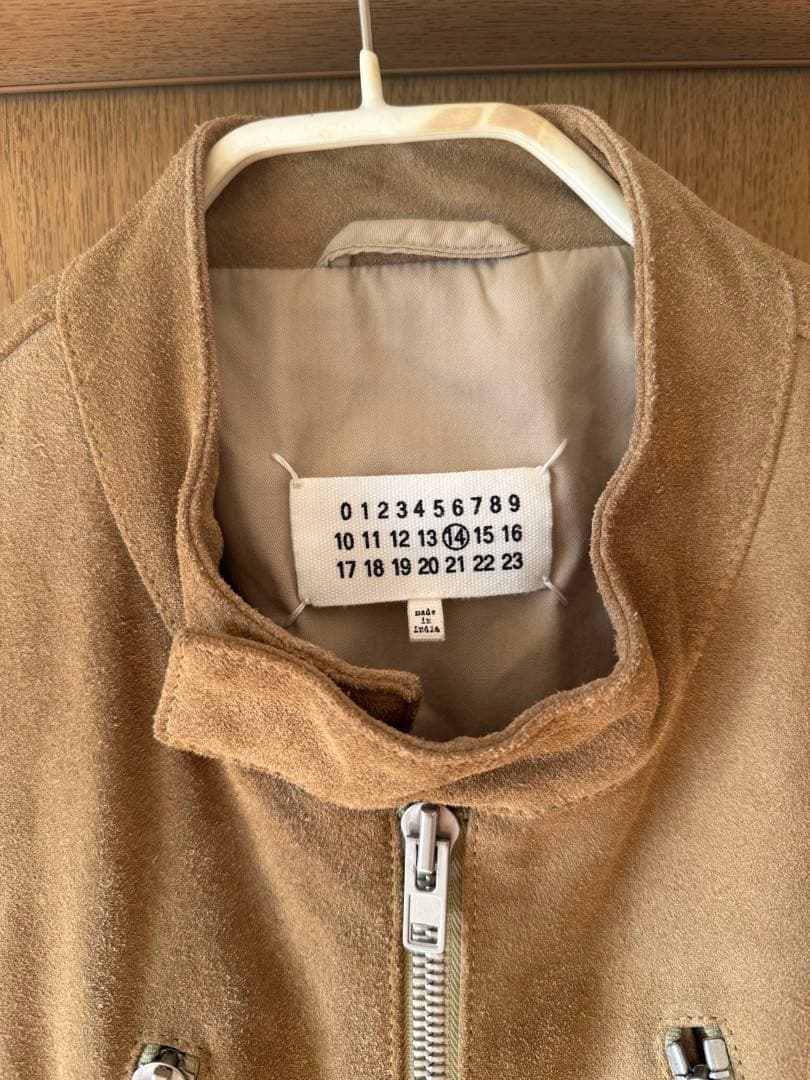 マルジェラ 18AW スエード 48 八の字 ライダースジャケット　ビッグサイズ