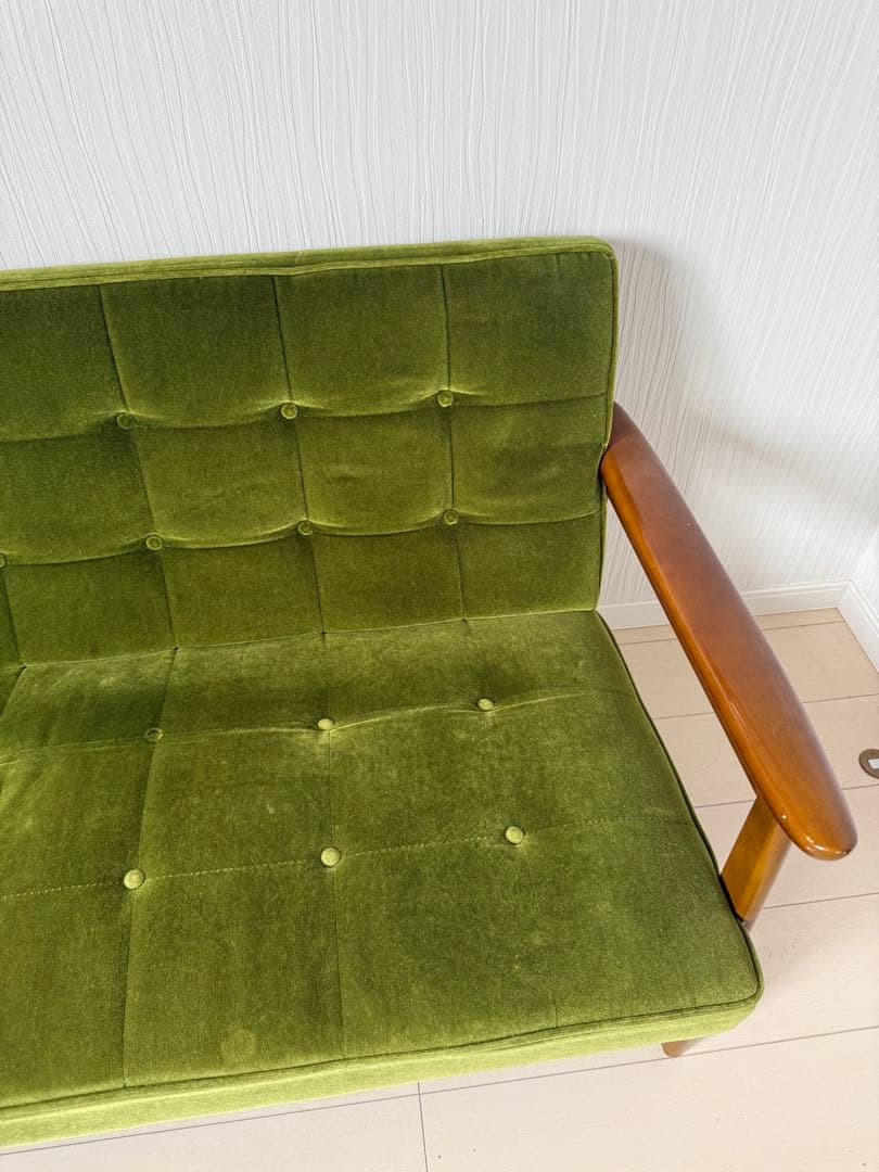 カリモク60 Kチェア 2シーター モケットグリーン