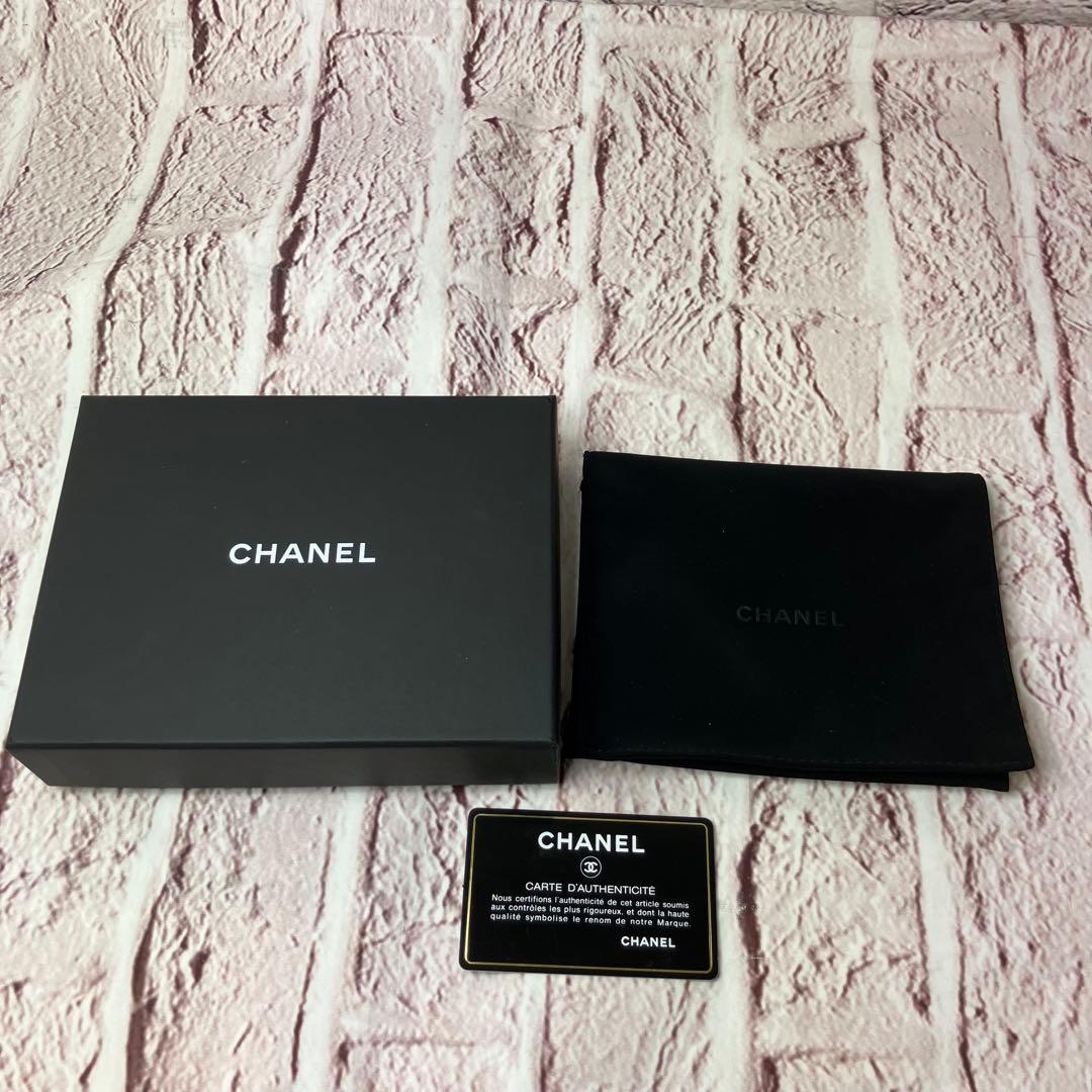 美品✨シャネル ココマーク 三つ折り財布 エンボス ステッチ レザー 正規品