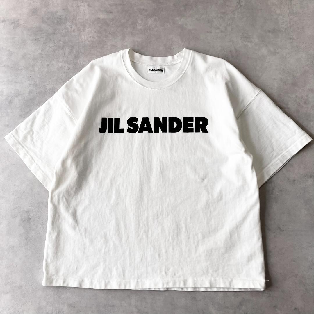 美品　ジルサンダー　ホワイトロゴTシャツ　S　ビッグシルエット　白　862
