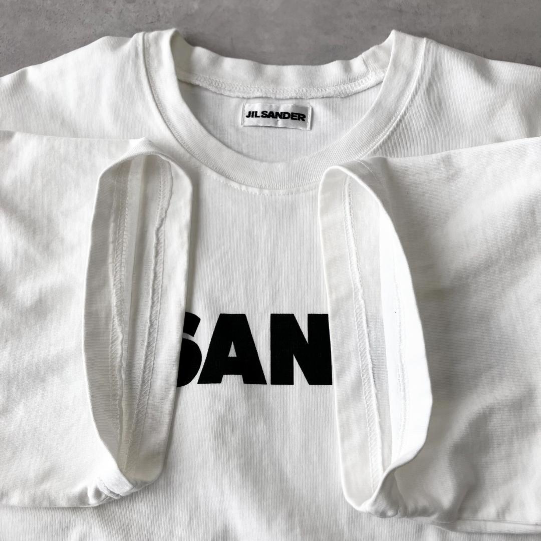 美品　ジルサンダー　ホワイトロゴTシャツ　S　ビッグシルエット　白　862