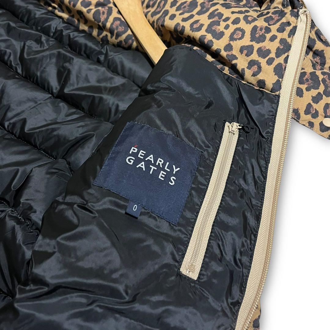 新品 パーリーゲイツ　レオパード柄 袖・フード着脱式 ダウンジャケット ゴルフ