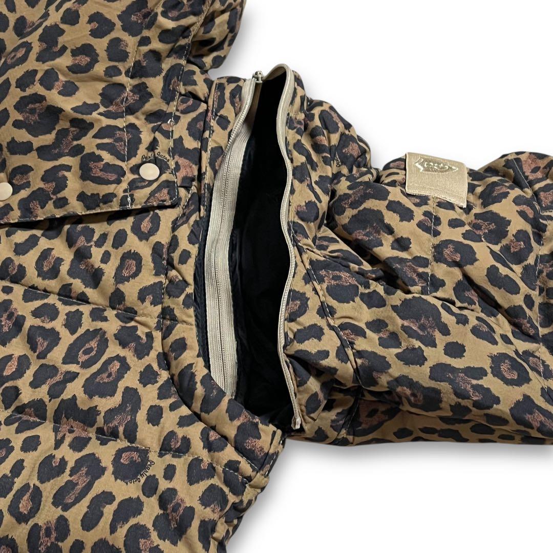 新品 パーリーゲイツ　レオパード柄 袖・フード着脱式 ダウンジャケット ゴルフ