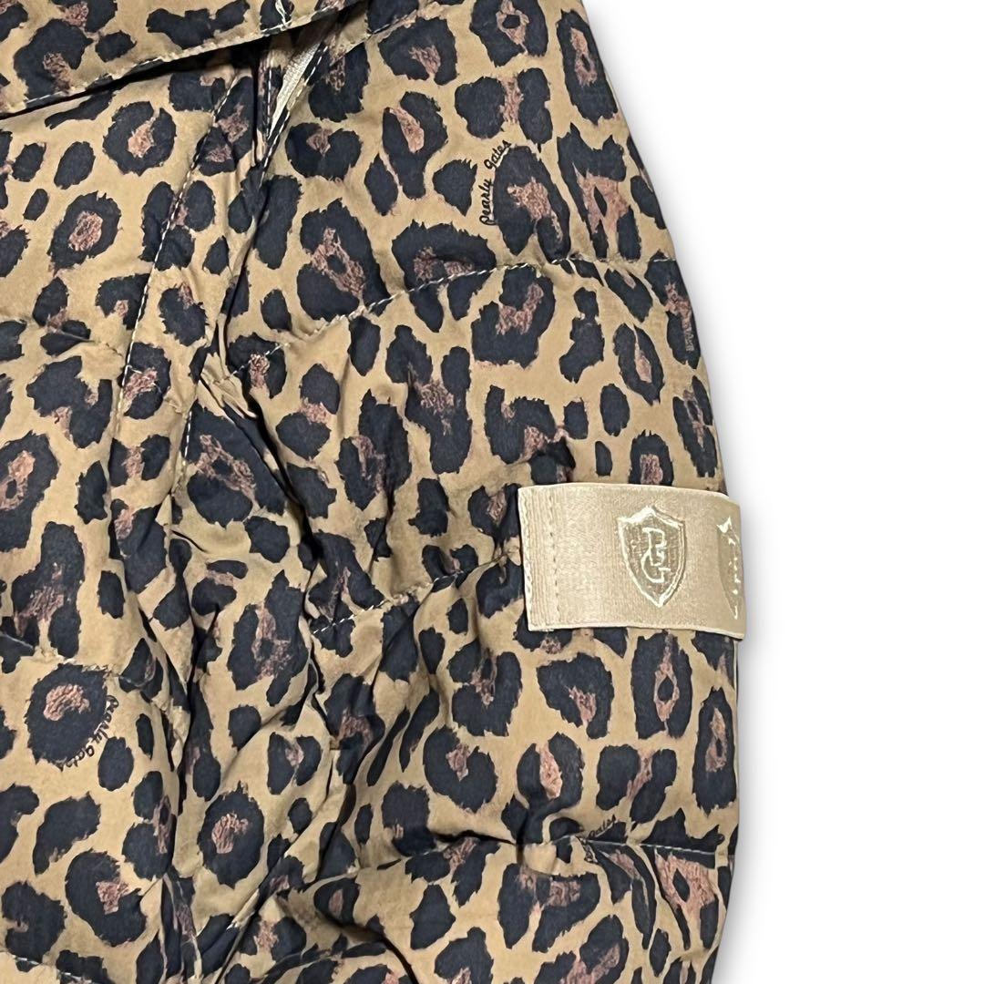 新品 パーリーゲイツ　レオパード柄 袖・フード着脱式 ダウンジャケット ゴルフ
