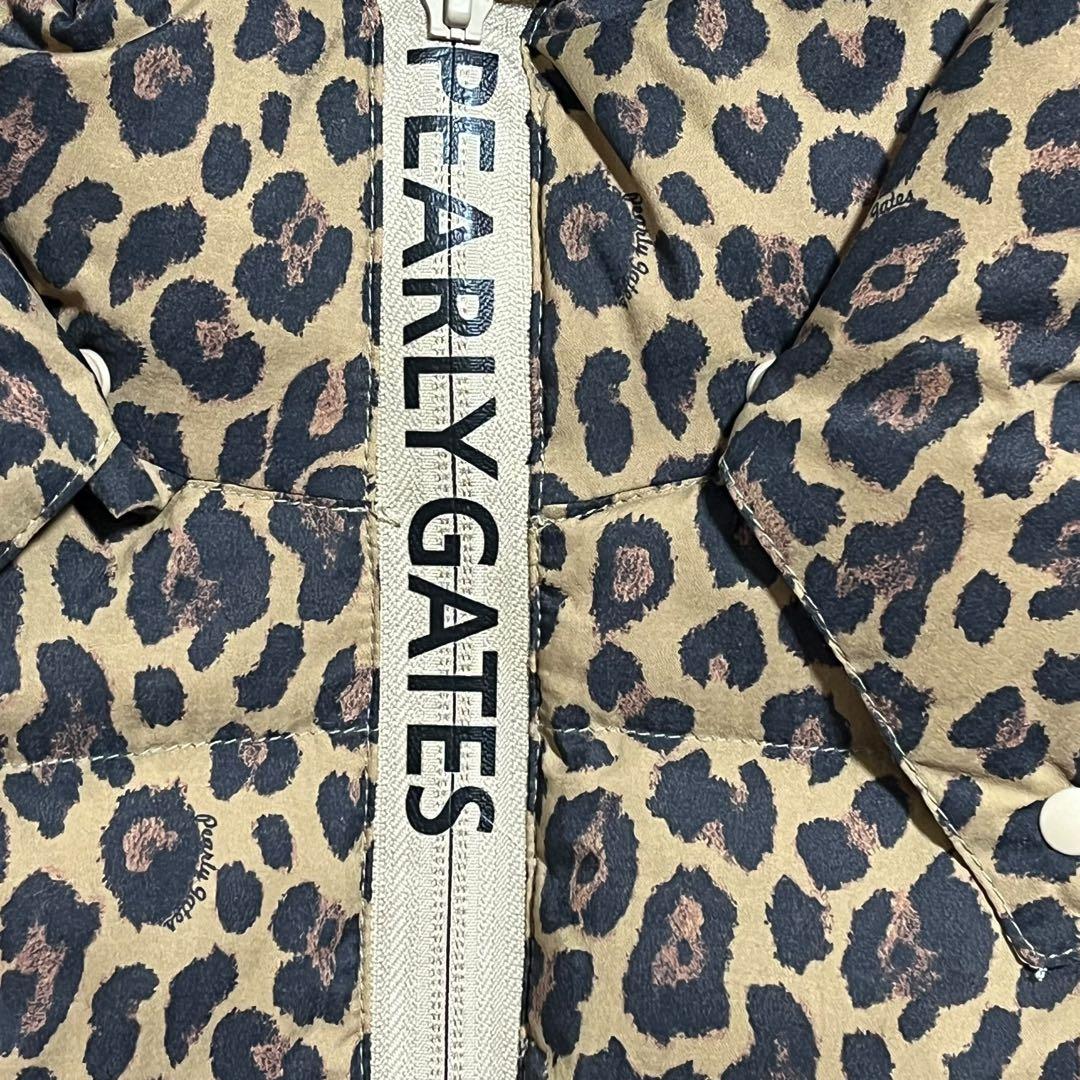 新品 パーリーゲイツ　レオパード柄 袖・フード着脱式 ダウンジャケット ゴルフ