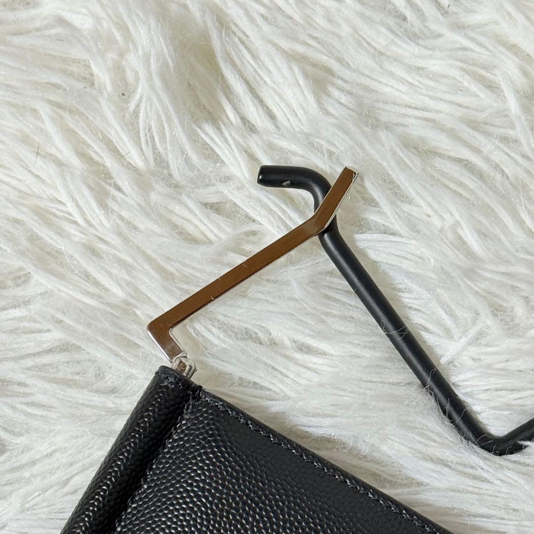 ⭐️未使用⭐️　サンローラン　マネークリップ　二つ折り財布　シルバー金具　黒