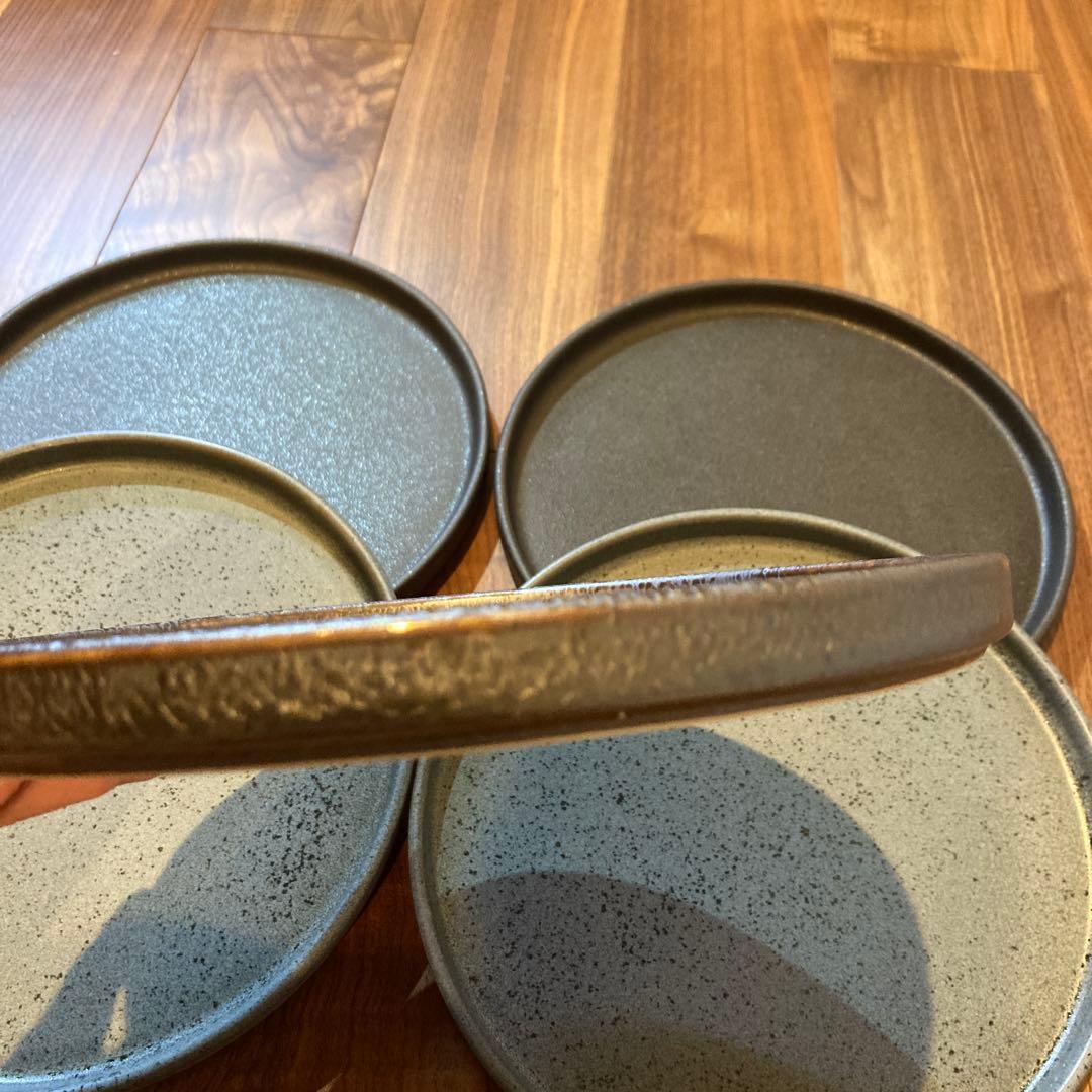 （1皿のみ1度使用）美濃焼　フラットプレート　5皿セット