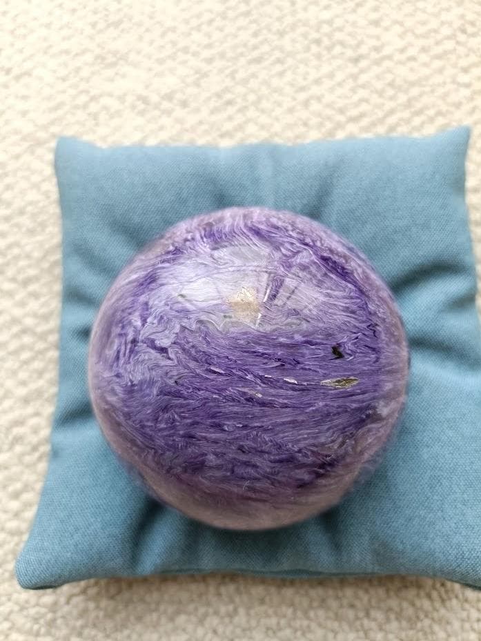 チャロアイト 丸玉 80mm 大玉 天然石 希少 専用台座付き