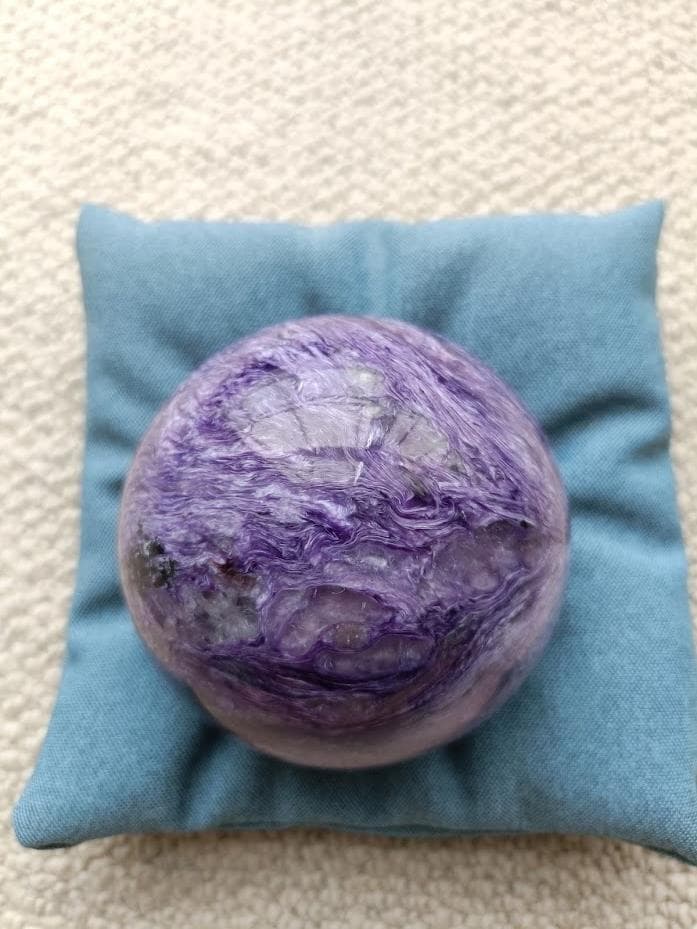 チャロアイト 丸玉 80mm 大玉 天然石 希少 専用台座付き