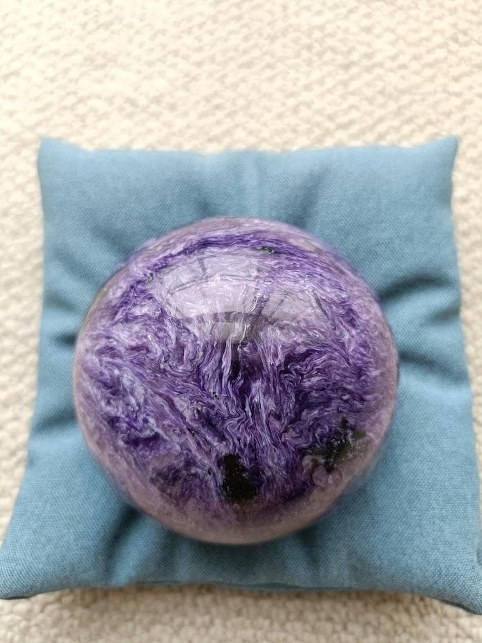 チャロアイト 丸玉 80mm 大玉 天然石 希少 専用台座付き