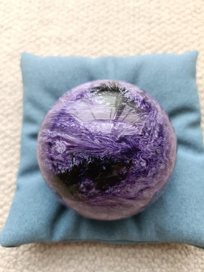 チャロアイト 丸玉 80mm 大玉 天然石 希少 専用台座付き