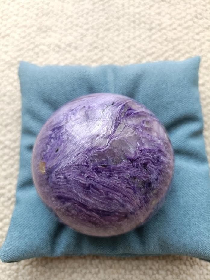 チャロアイト 丸玉 80mm 大玉 天然石 希少 専用台座付き