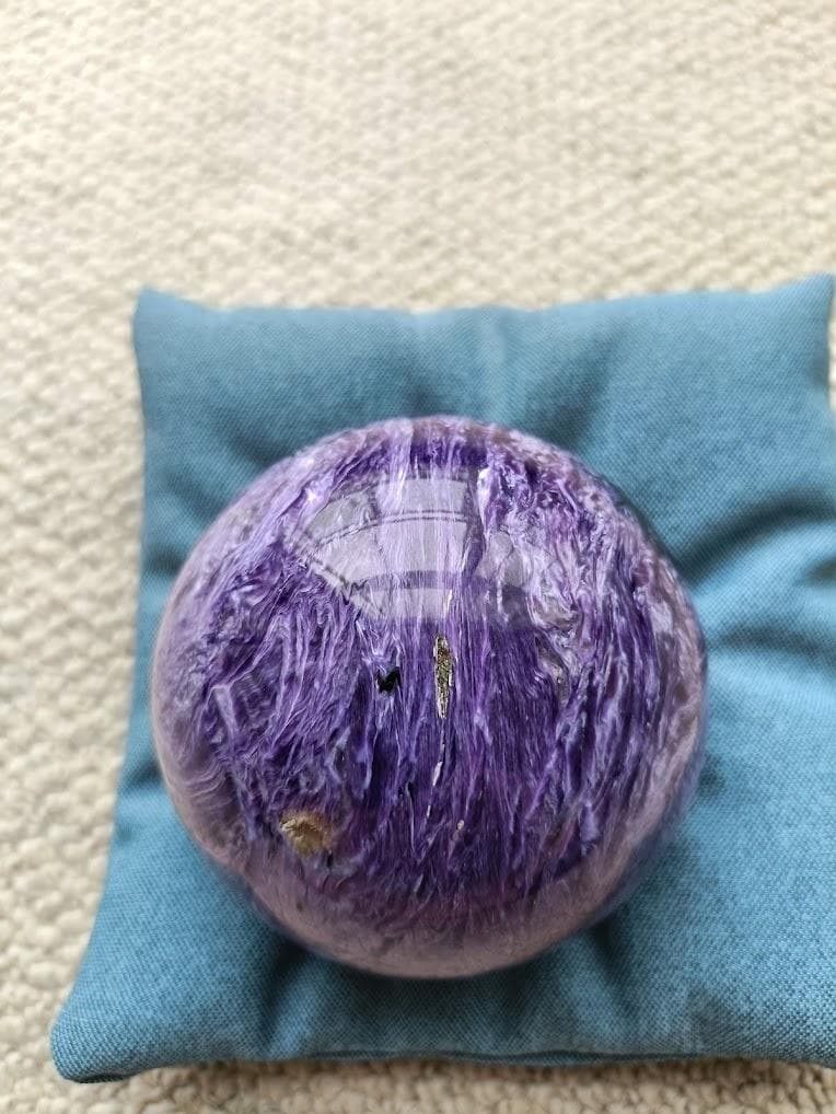 チャロアイト 丸玉 80mm 大玉 天然石 希少 専用台座付き