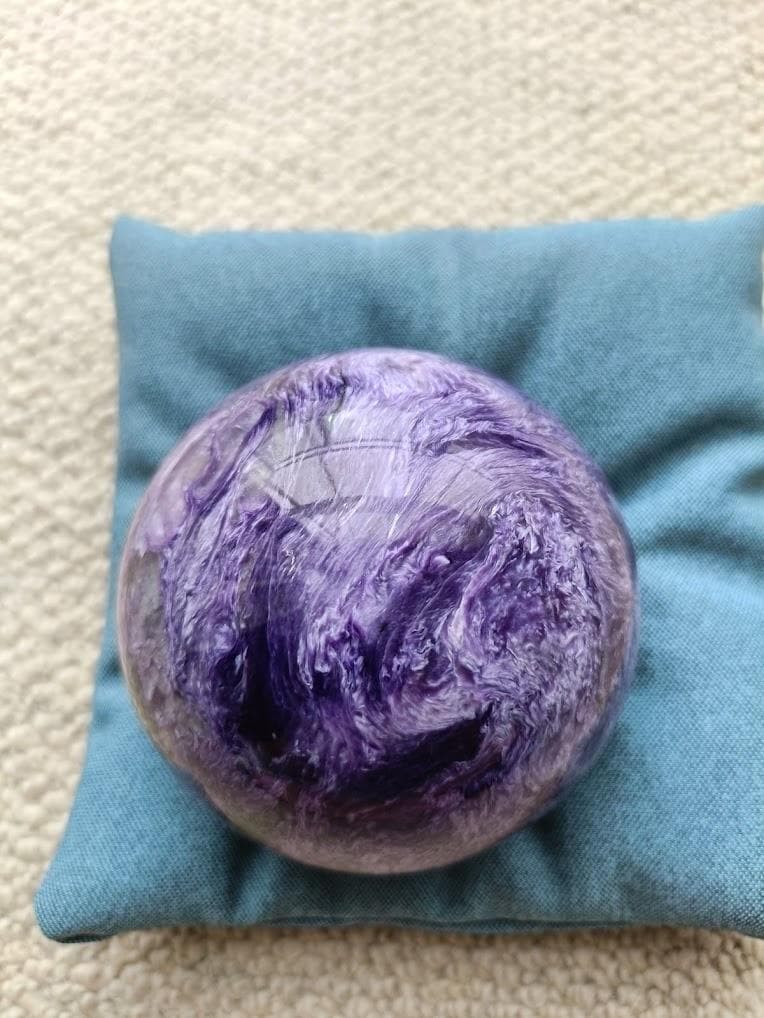 チャロアイト 丸玉 80mm 大玉 天然石 希少 専用台座付き