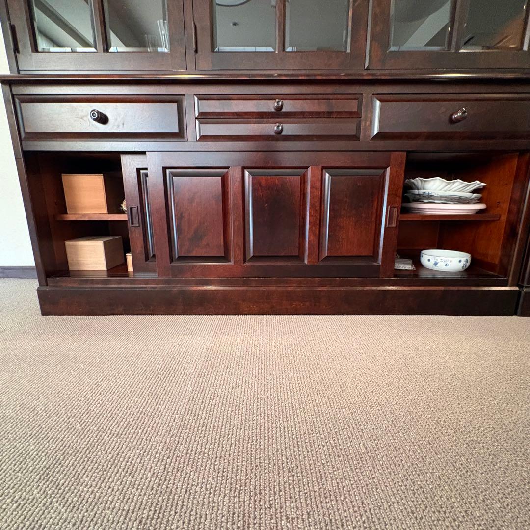 北海道民芸家具 食器棚 飛騨産業 アンティーク レトロ キッチンカウンター 茶