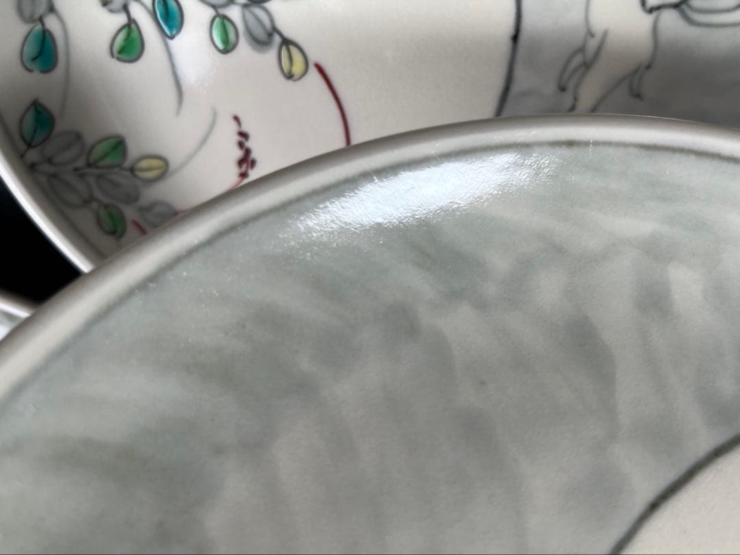 伊万里焼　文祥作　染錦うさぎ絵　 6.5寸皿　5枚