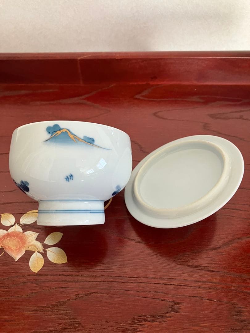 [有田焼]急須と蓋付き湯呑み　萬(山水)