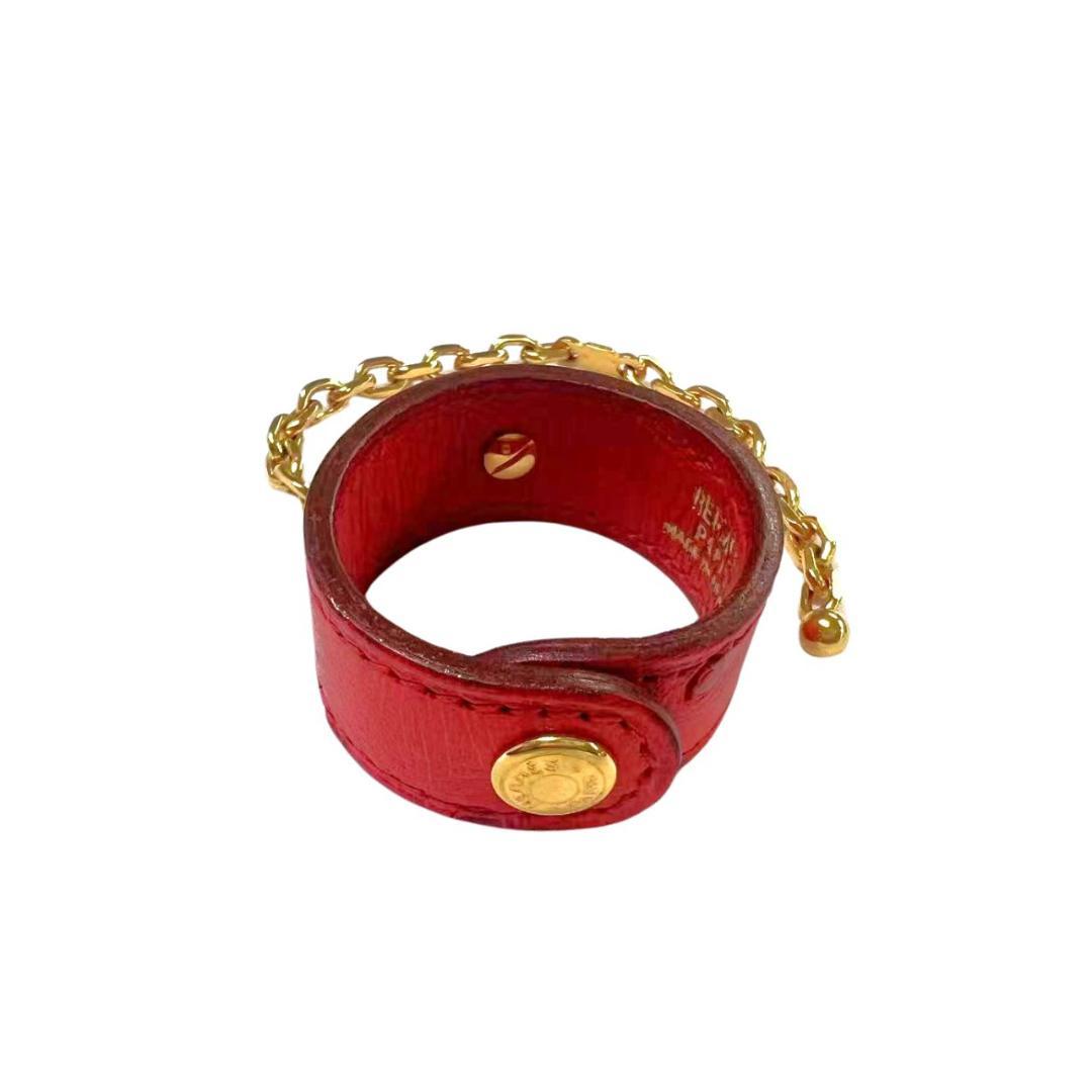 HERMES エルメス スカーフリング グローブホルダー オーストリッチ 赤