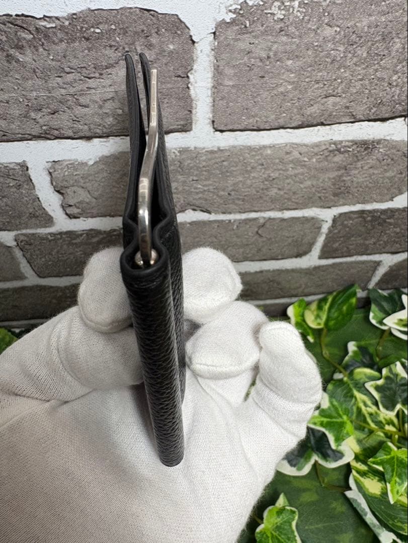 BALENCIAGA ブラックレザー マネークリップ