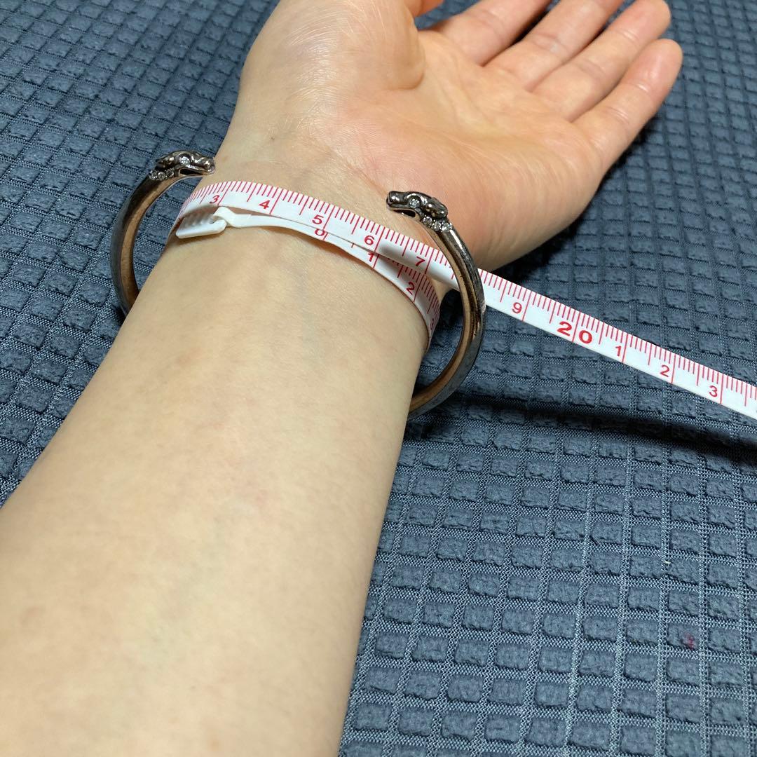 クロムハーツダブルドッグ パヴェダイヤモンドバングルシルバー925