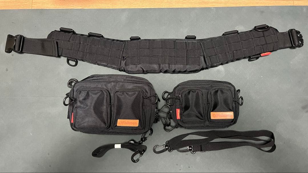 Fishman システムベルト、ルアーバックS&M ブラックの3点セット