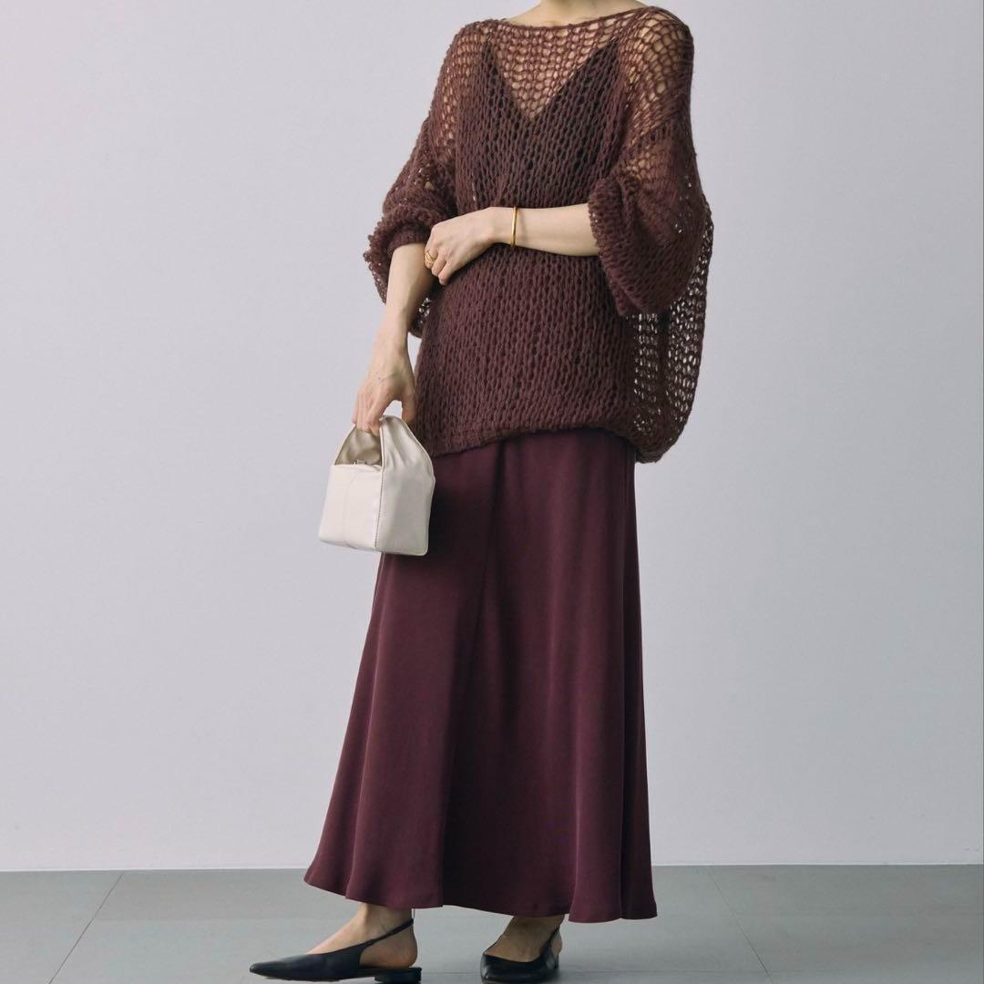 【新品未使用】バビロン 24AW キュプラバイヤススカート ロング 光沢（326
