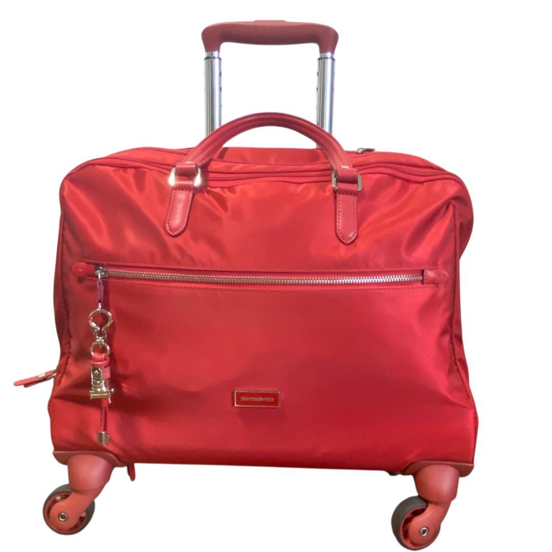 希少美品　サムソナイト　キャリーケース　機内持ち込み　赤　４輪　収納ハンドル