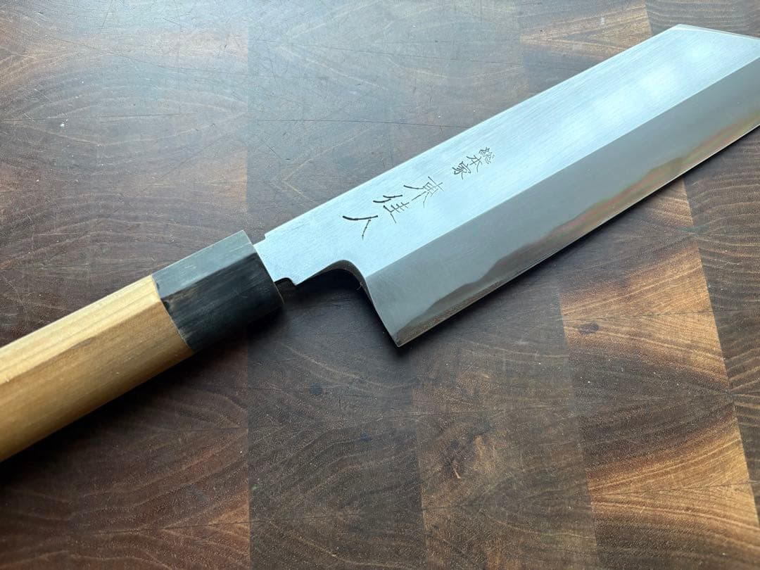 総本家　東佳人　切付　210mm 7寸　包丁　薄刃　白鋼　和包丁　水牛朴