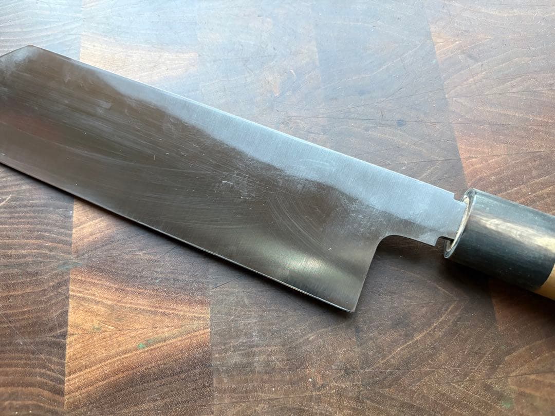 総本家　東佳人　切付　210mm 7寸　包丁　薄刃　白鋼　和包丁　水牛朴